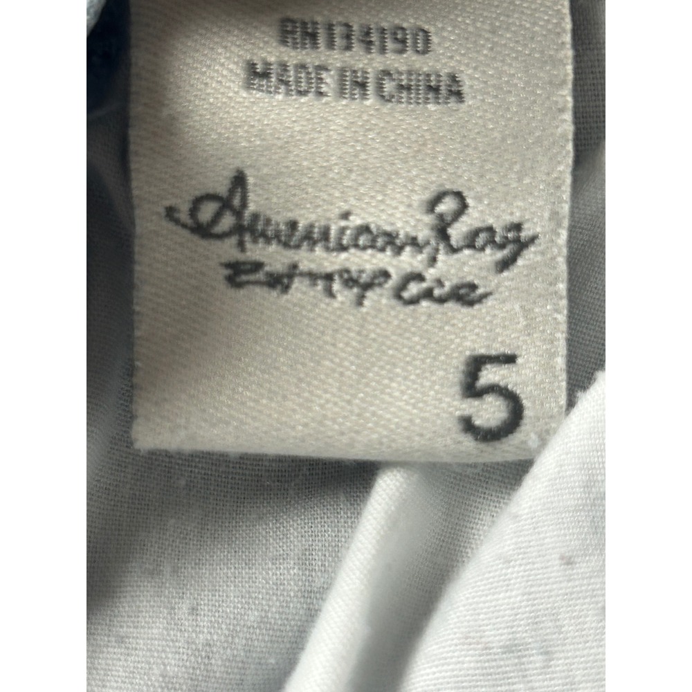 American Rag Denim Overall Shorts Light Wash Embroidered Boho Blue Womens Size 5 - Picture 3 of 8